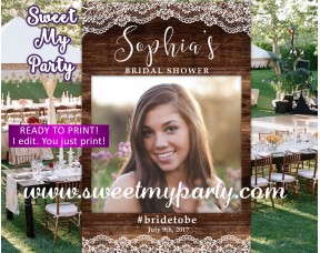 Rustic Wedding photo booth props frame,Rustic Bridal Shower photo booth props frame,(37w)